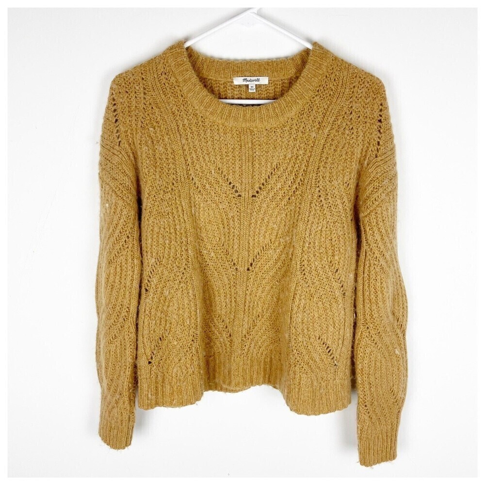Madewell Charley Alpaca Blend Pullover Sweater in Tan Brown - Size XS